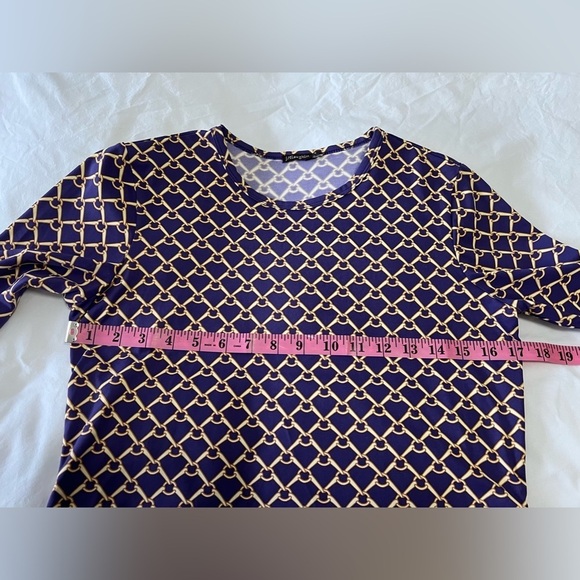 J McLaughlin | Women’s SZ S | Purple Gold Chain Equestrian Print Catalina Top - Picture 4 of 8